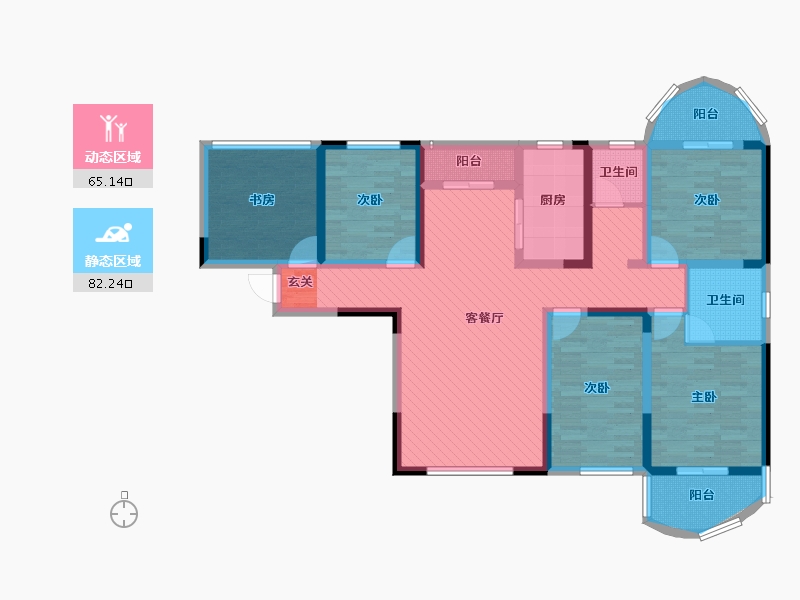 河南省-焦作市-盛世新天地-128.39-户型库-动静分区