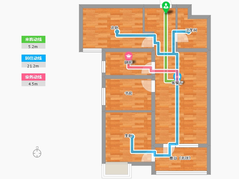 河北省-石家庄市-幸福城-69.91-户型库-动静线