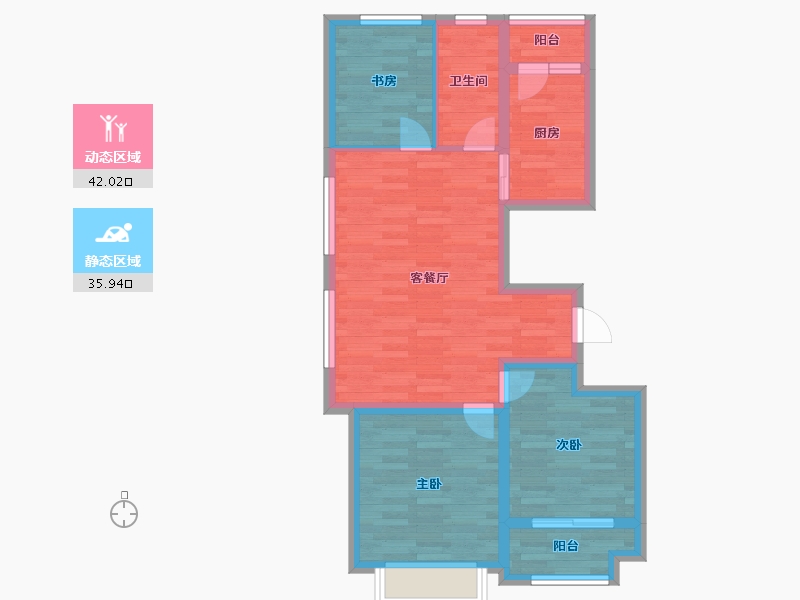 山东省-潍坊市-中房爱悦城-69.00-户型库-动静分区