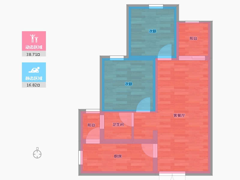 重庆-重庆市-裕安佳园-48.63-户型库-动静分区