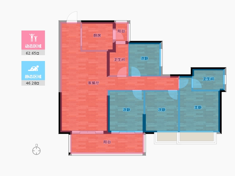 广西壮族自治区-南宁市-龙光玖珑府-98.18-户型库-动静分区