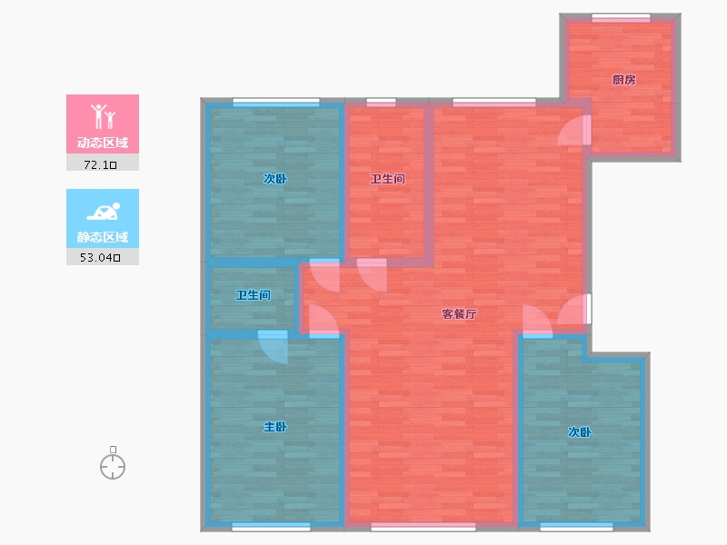 内蒙古自治区-赤峰市-翡翠明珠-112.43-户型库-动静分区