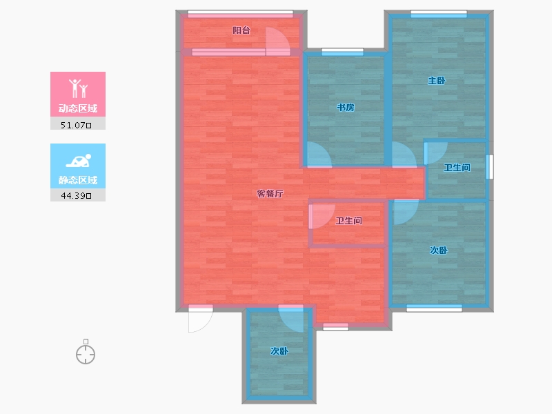 吉林省-四平市-海银九号-85.06-户型库-动静分区