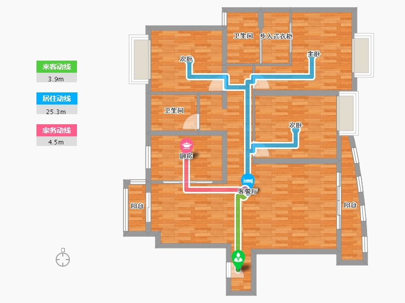 江苏省-泰州市-中天城市花园-113.41-户型库-动静线