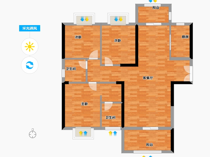 福建省-泉州市-城建水墨芳林-99.09-户型库-采光通风