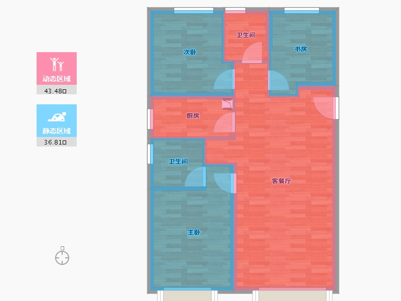 天津-天津市-中骏雍景府-71.95-户型库-动静分区