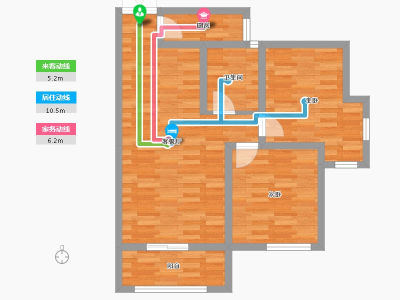 陕西省-宝鸡市-紫汀苑-60.30-户型库-动静线