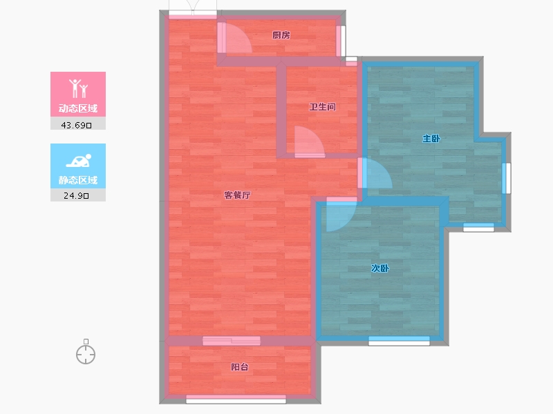 陕西省-宝鸡市-紫汀苑-60.30-户型库-动静分区