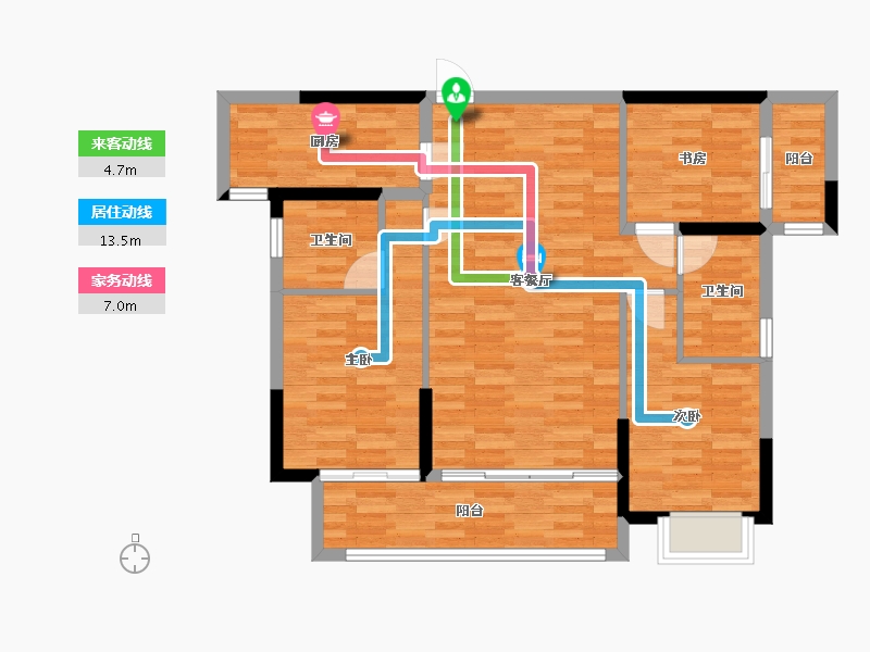 福建省-龙岩市-城发福郡-88.31-户型库-动静线