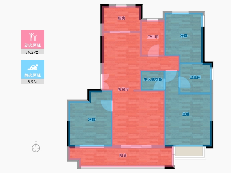 浙江省-宁波市-世茂云海局-95.44-户型库-动静分区