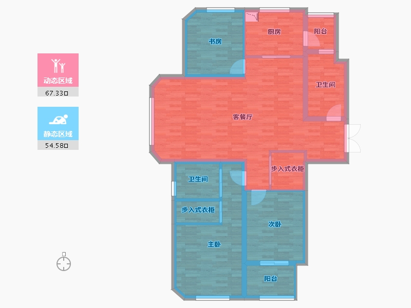 江苏省-淮安市-淮安新都-109.44-户型库-动静分区