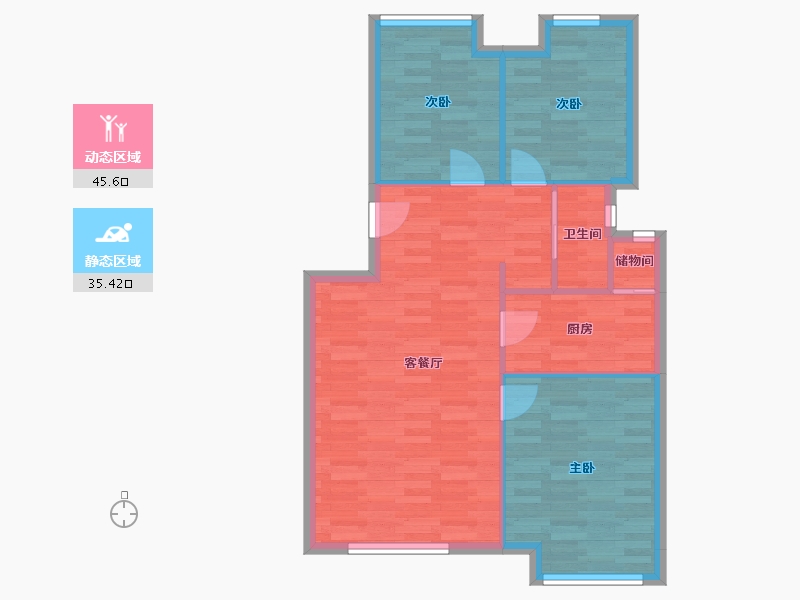 河南省-郑州市-橄榄城-73.93-户型库-动静分区