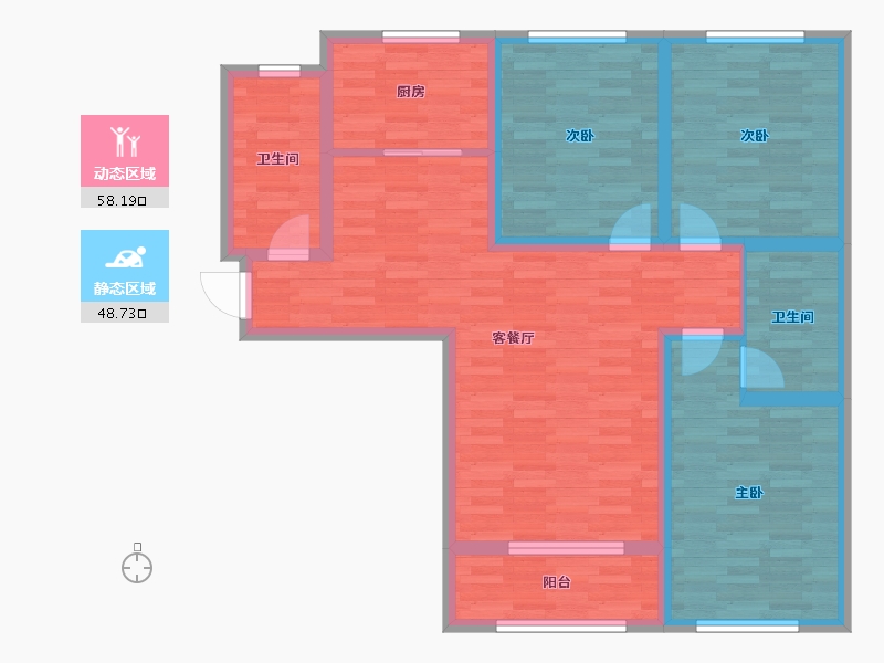 河北省-廊坊市-胜芳未来城-95.00-户型库-动静分区