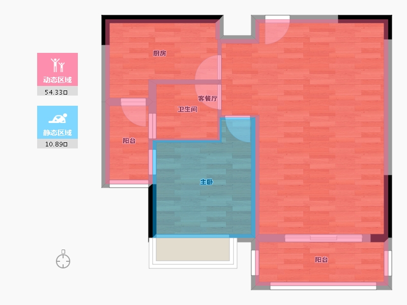 广西壮族自治区-南宁市-中房翡翠园-58.35-户型库-动静分区