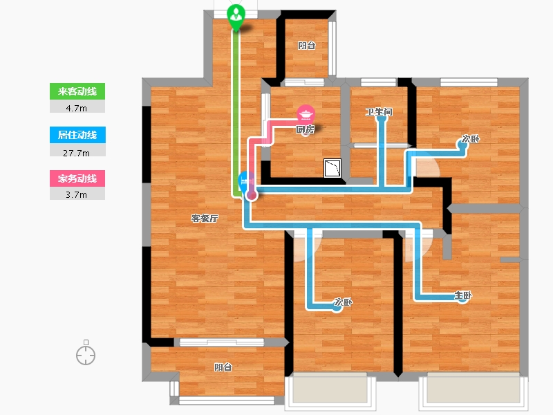 浙江省-湖州市-吾悦广场-82.95-户型库-动静线