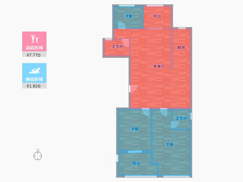 浙江省-杭州市-地上春天-118.24-户型库-动静分区