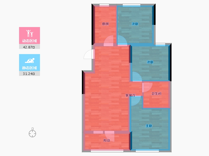 吉林省-长春市-澳海澜郡-65.69-户型库-动静分区