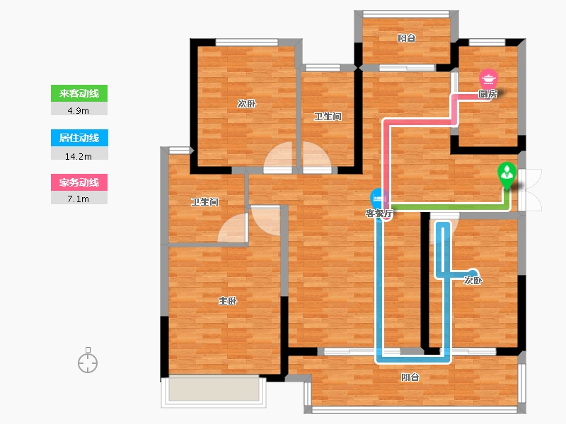 河南省-洛阳市-建业龙城-118.01-户型库-动静线