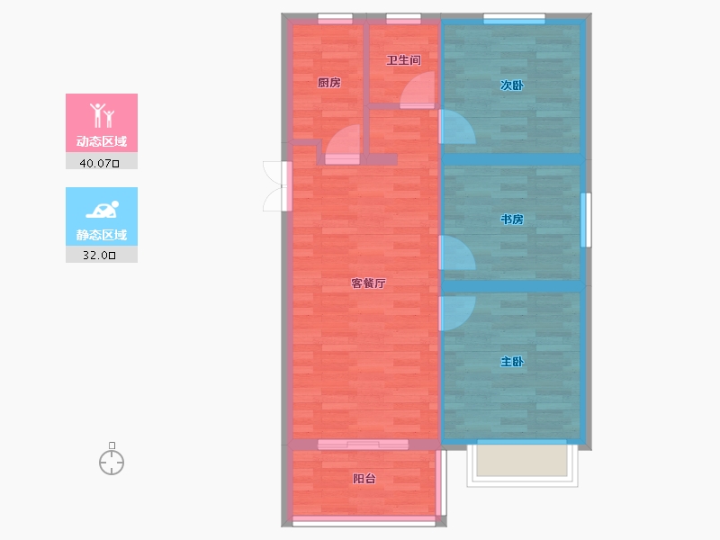 山东省-泰安市-泰安五矿・万境水岸-64.60-户型库-动静分区