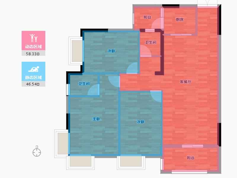 湖南省-郴州市-华宁春城-95.17-户型库-动静分区