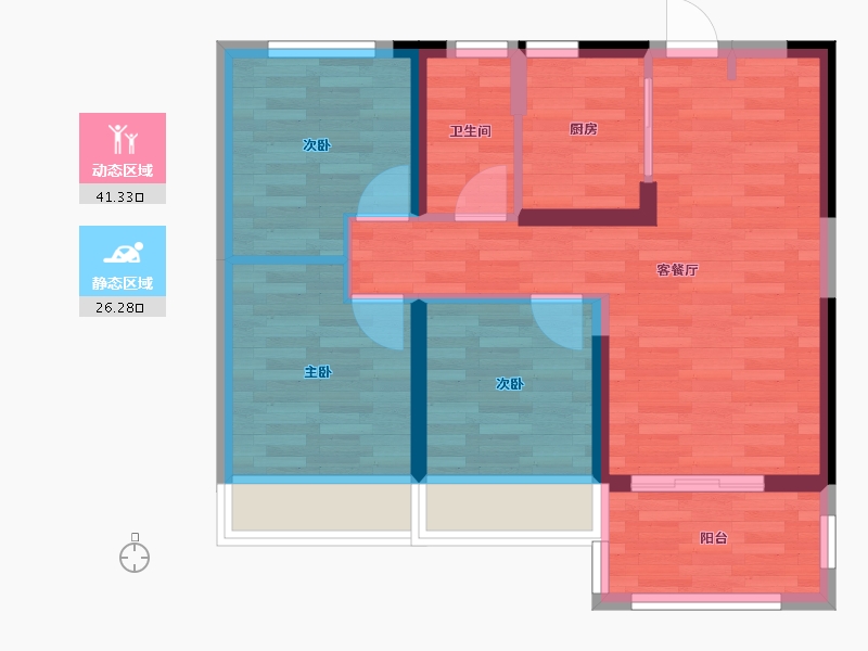 河南省-郑州市-万锦熙岸-59.63-户型库-动静分区