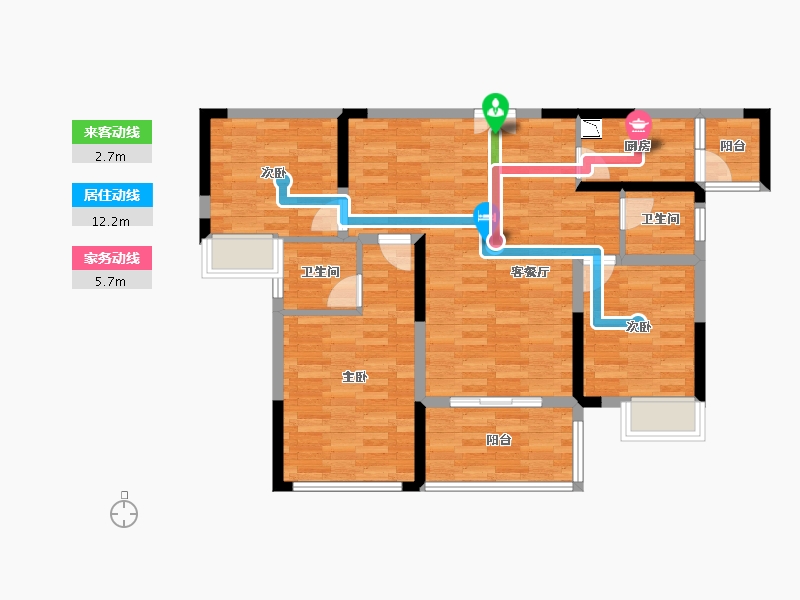 四川省-南充市-翡翠城-86.34-户型库-动静线