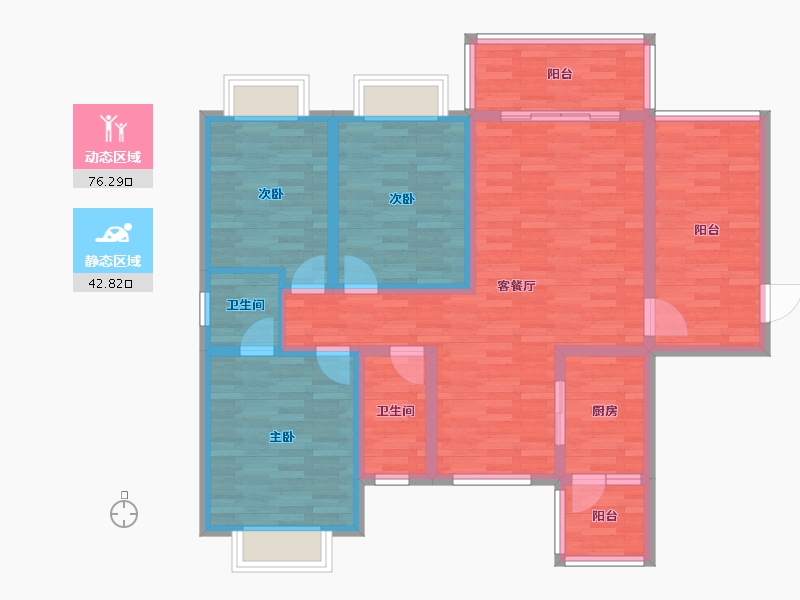 湖南省-永州市-海湘城-105.69-户型库-动静分区