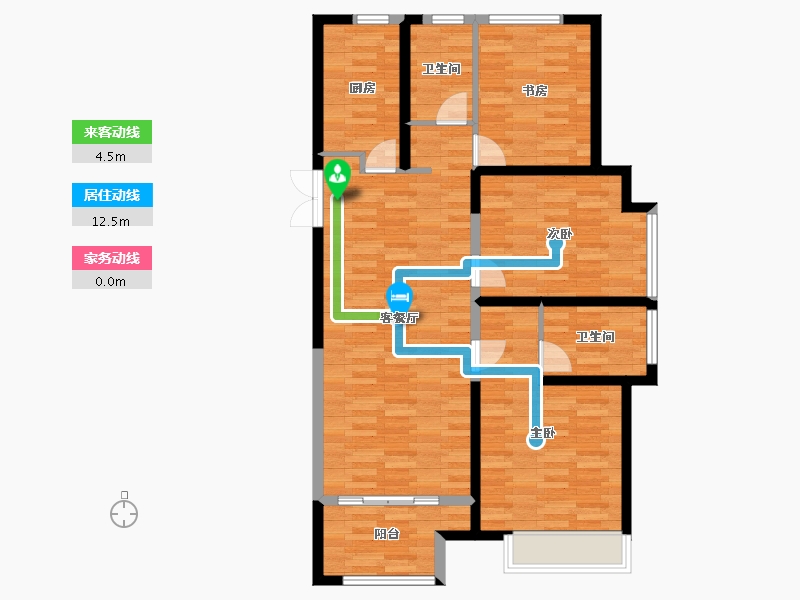 陕西省-西安市-白桦林溪-95.37-户型库-动静线