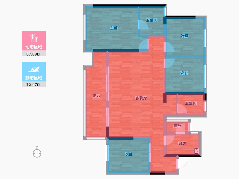 四川省-成都市-隆鑫首府-101.24-户型库-动静分区