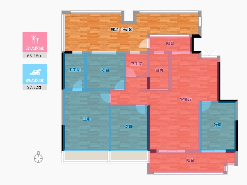 河南省-平顶山市-林溪天悦-136.97-户型库-动静分区