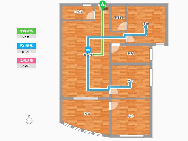 四川省-宜宾市-香山云岭B栋-100.05-户型库-动静线