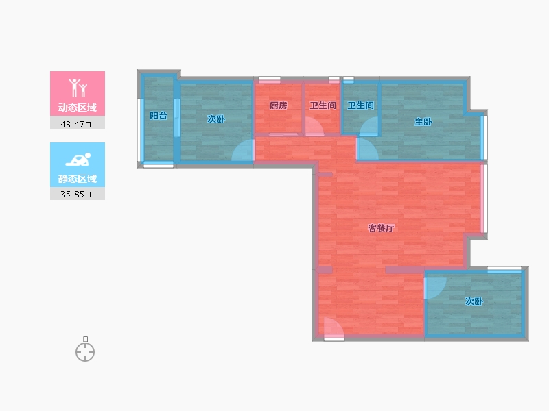 福建省-厦门市-禹州大学城-70.69-户型库-动静分区