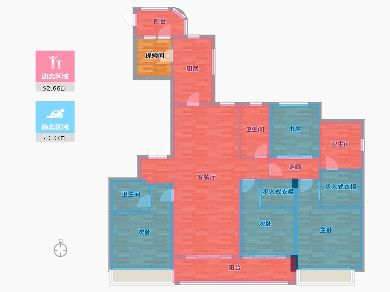 浙江省-台州市-天璟誉府-155.01-户型库-动静分区