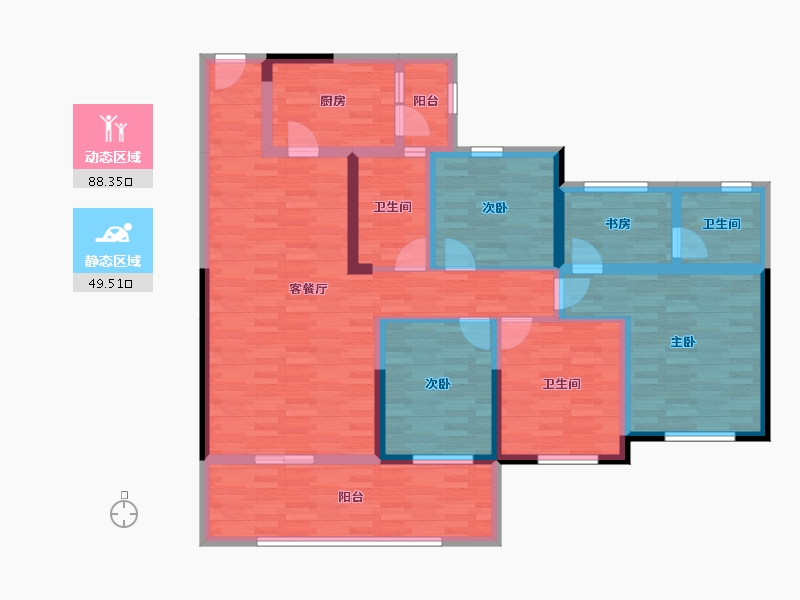 四川省-宜宾市-鹭湖宫-121.89-户型库-动静分区