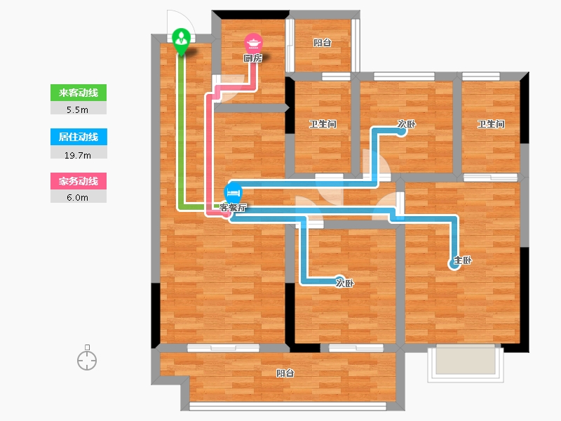 浙江省-绍兴市-世纪江湾-87.00-户型库-动静线