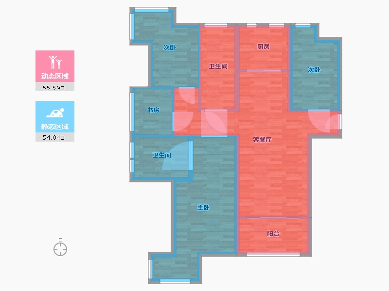 江苏省-泰州市-美好易居城-98.00-户型库-动静分区