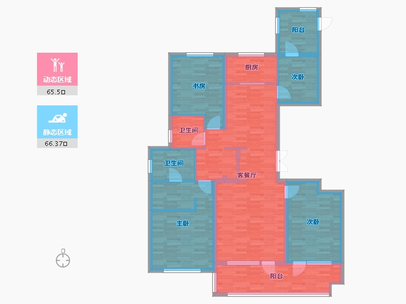 辽宁省-大连市-华润纯海岸-117.59-户型库-动静分区