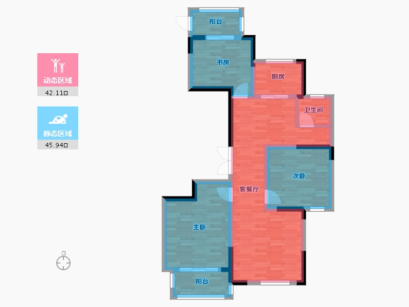 浙江省-嘉兴市-天诚・星湖湾-77.86-户型库-动静分区