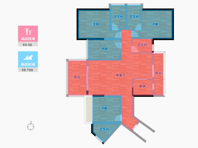 广东省-清远市-江畔华府-122.67-户型库-动静分区