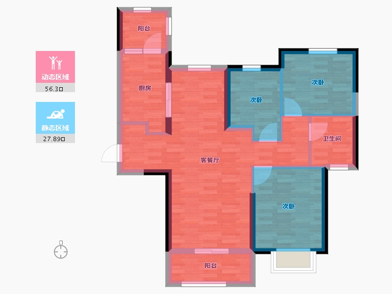 湖北省-十堰市-恒大城-74.79-户型库-动静分区