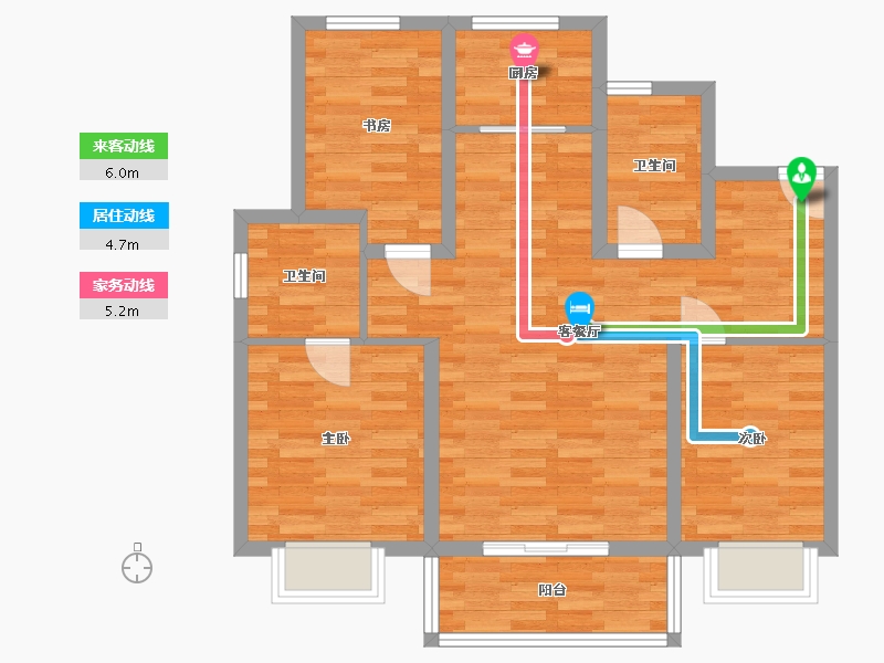 河北省-唐山市-柳岸新居-80.03-户型库-动静线