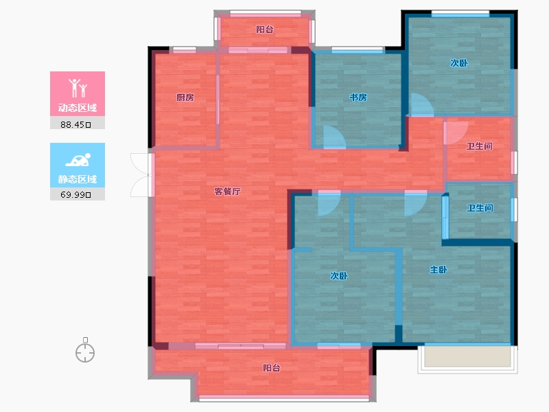 河南省-三门峡市-建业尊府-143.96-户型库-动静分区