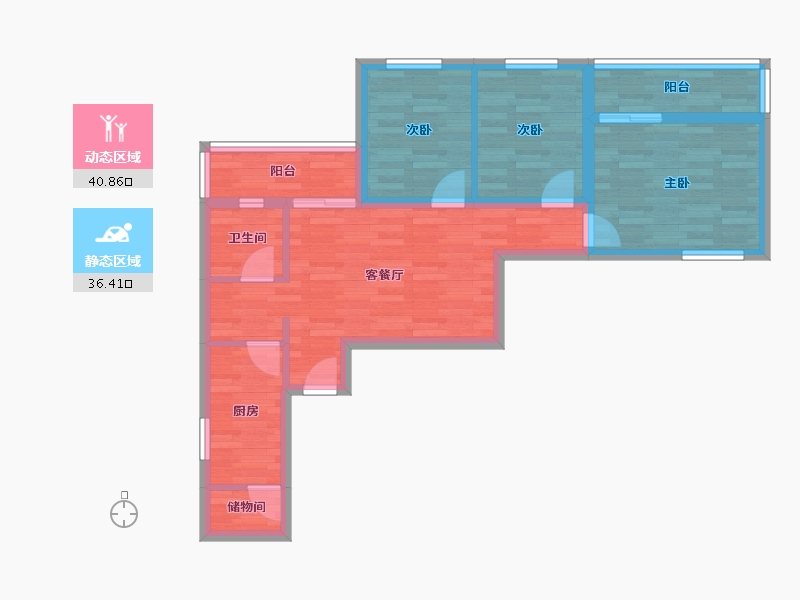 北京-北京市-新华街五里-67.54-户型库-动静分区