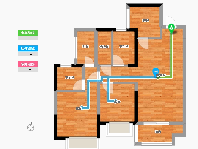 广西壮族自治区-柳州市-融创·九棠府-66.34-户型库-动静线