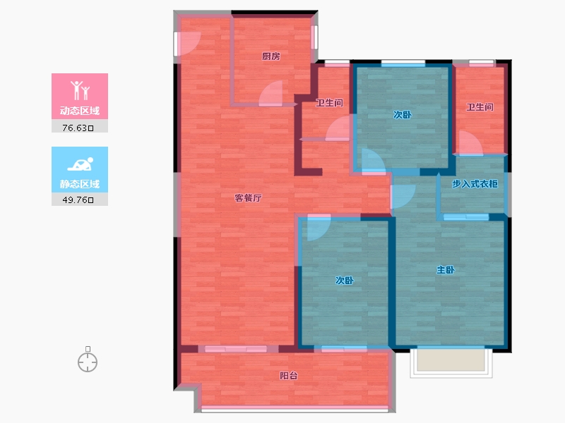 江苏省-连云港市-恒润郁洲府-112.91-户型库-动静分区