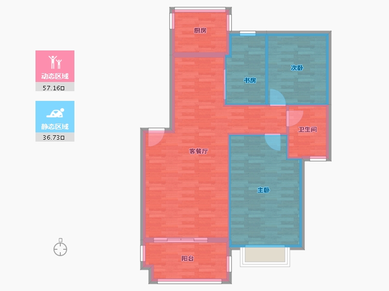 广西壮族自治区-南宁市-长岛800里香江-85.34-户型库-动静分区