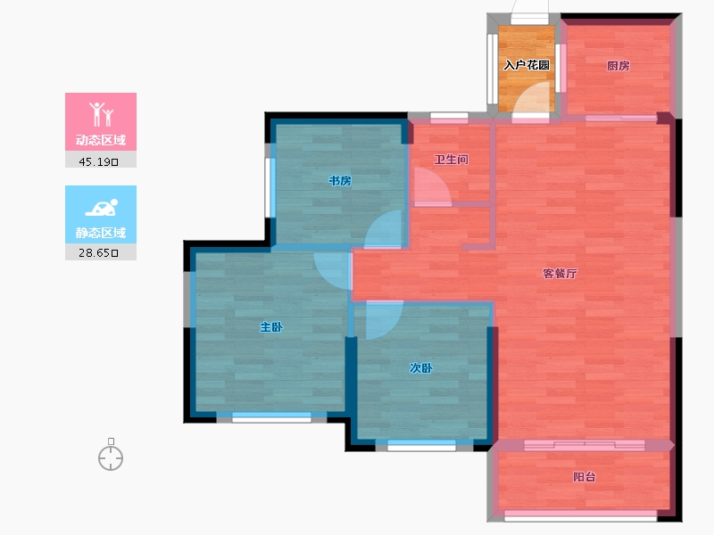 湖北省-孝感市-鼎观世界-67.93-户型库-动静分区