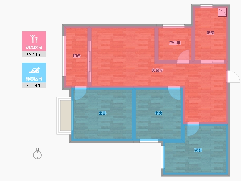 甘肃省-平凉市-新河湾A6区-77.92-户型库-动静分区