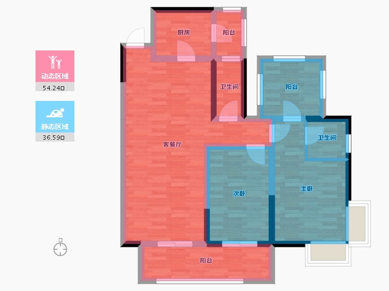 广西壮族自治区-南宁市-南宁江南万达广场-79.10-户型库-动静分区