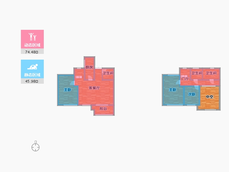 江苏省-苏州市-芳草庭-118.59-户型库-动静分区